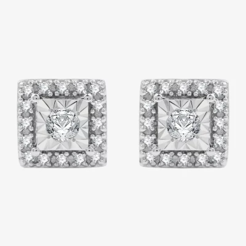 1/4 CT. T.W. Lab Grown White Diamond Sterling Silver 7.3mm Stud Earrings