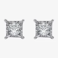 (G / Si1-Si2) 1/2 CT. T.W. Lab Grown White Diamond Sterling Silver 4.7mm Stud Earrings