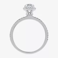 I Said Yes (G / Si1-Si2) Womens 1 CT. T.W. Lab Grown White Diamond Sterling Silver Round Side Stone Halo Bridal Set