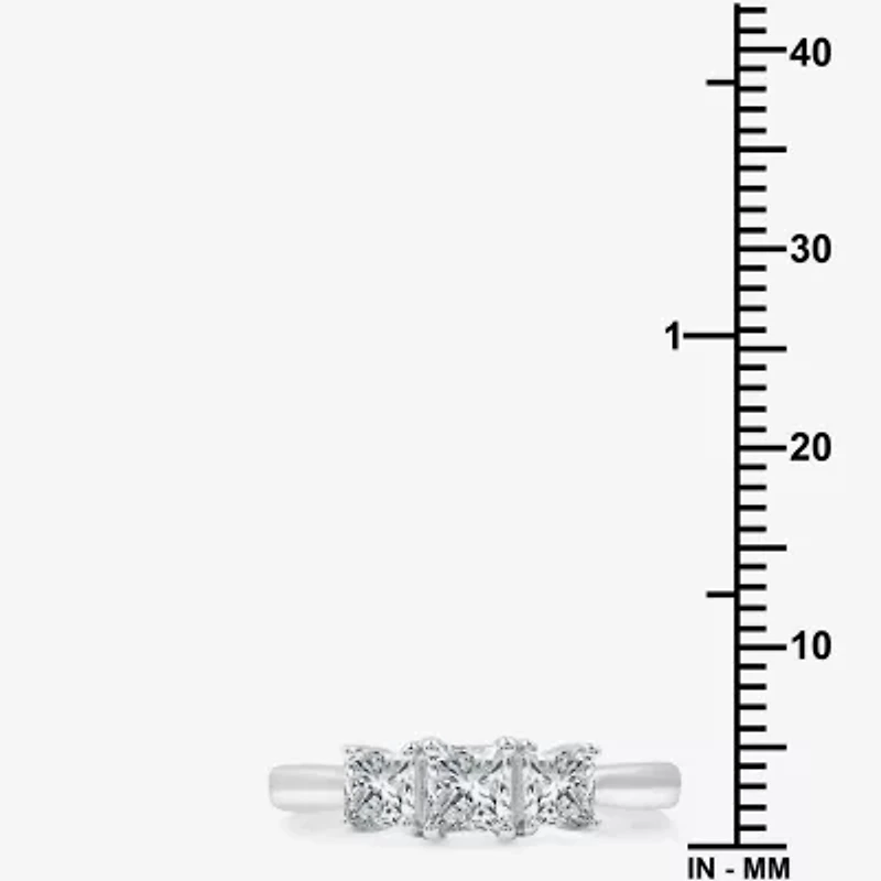 Love Lives Forever (G / Si1-Si2) Womens 1 CT. T.W. Lab Grown White Diamond 10K Gold 3-Stone Engagement Ring