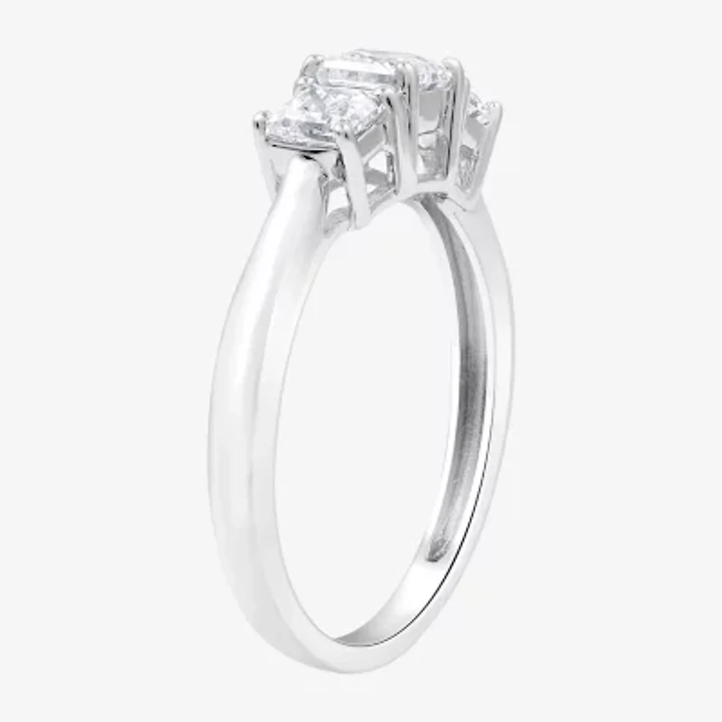 Love Lives Forever (G / Si1-Si2) Womens 1 CT. T.W. Lab Grown White Diamond 10K Gold 3-Stone Engagement Ring
