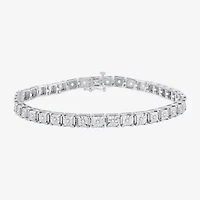 Womens 1 1/ CT. T.W. Lab Grown White Diamond Sterling Silver 7.5 Inch Tennis Bracelet