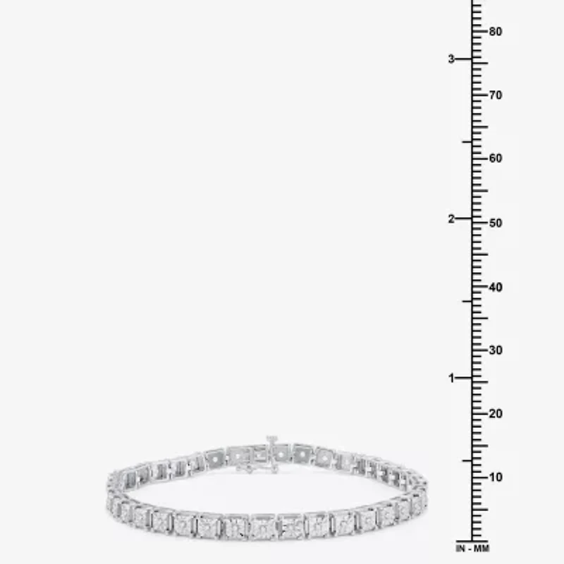 Womens 1 CT. T.W. Lab Grown White Diamond Sterling Silver 7.5 Inch Tennis Bracelet