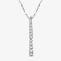 Womens 1/10 CT. T.W. Lab Grown White Diamond Sterling Silver 18 Inch Pendant Necklace