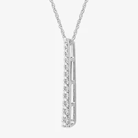 Womens 1/10 CT. T.W. Lab Grown White Diamond Sterling Silver 18 Inch Pendant Necklace
