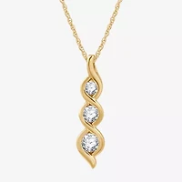 Womens 1/2 CT. T.W. Lab Grown White Diamond 14K Gold Over Silver Sterling Silver 18 Inch Pendant Necklace