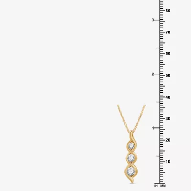 Womens 1/2 CT. T.W. Lab Grown White Diamond 14K Gold Over Silver Sterling Silver 18 Inch Pendant Necklace