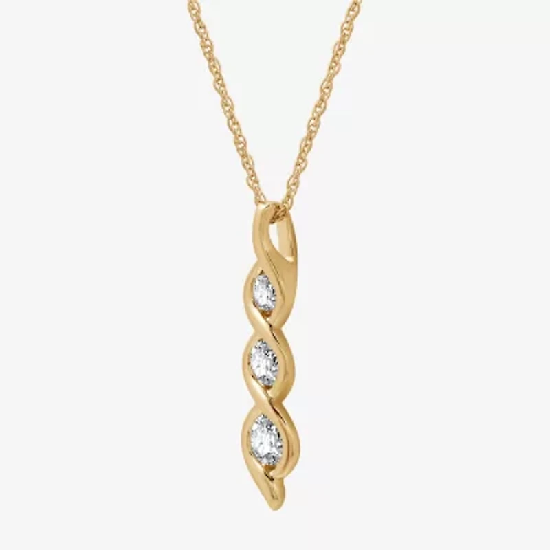 Womens 1/2 CT. T.W. Lab Grown White Diamond 14K Gold Over Silver Sterling Silver 18 Inch Pendant Necklace