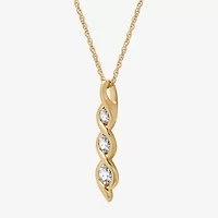 Womens 1/2 CT. T.W. Lab Grown White Diamond 14K Gold Over Silver Sterling Silver 18 Inch Pendant Necklace