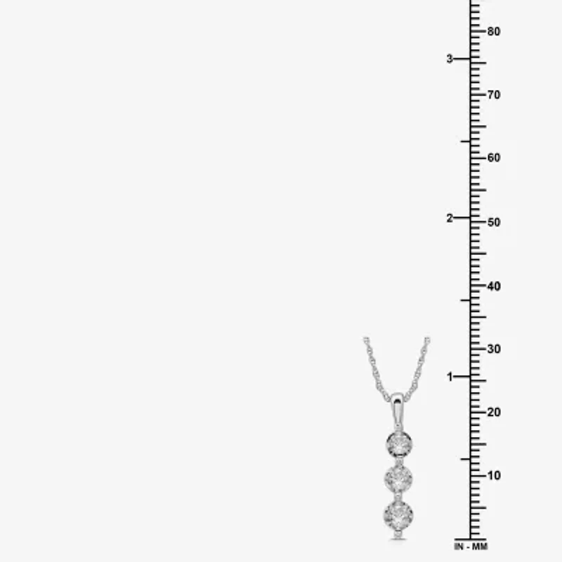 Womens 1/2 CT. T.W. Lab Grown White Diamond Sterling Silver 18 Inch Pendant Necklace