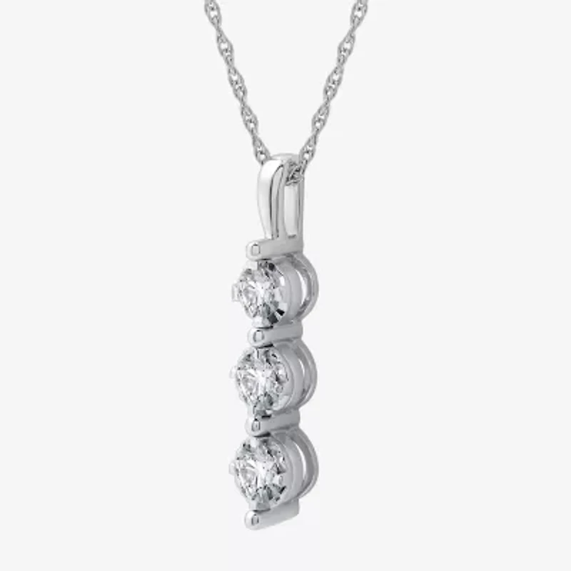 Womens 1/2 CT. T.W. Lab Grown White Diamond Sterling Silver 18 Inch Pendant Necklace