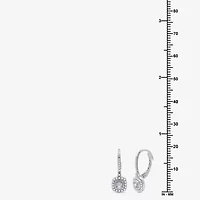 Womens 1/2 CT. T.W. Lab Grown White Diamond Sterling Silver 19mm Cushion Hoop Earrings