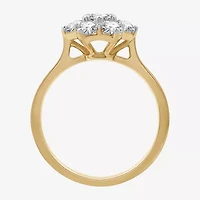 Womens 1 CT. T.W. Lab Grown White Diamond 14K Gold Over Silver Sterling Cocktail Ring