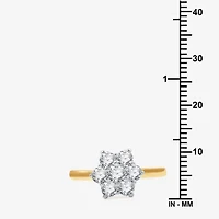 Womens 1 CT. T.W. Lab Grown White Diamond 14K Gold Over Silver Sterling Cocktail Ring