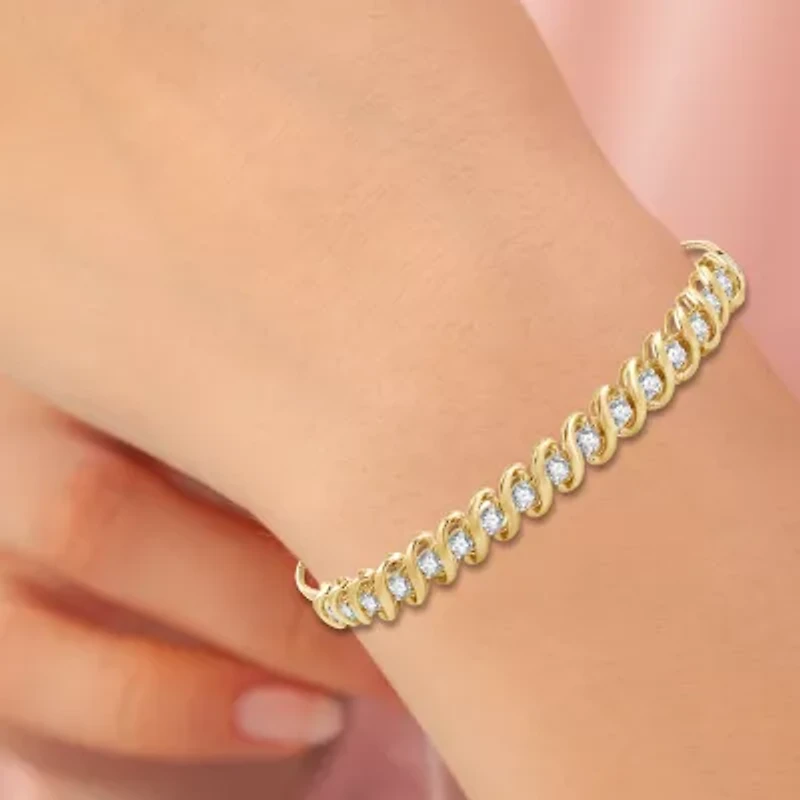 Womens 1 CT. T.W. Lab Grown White Diamond Sterling Silver Bolo Bracelet