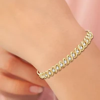 Womens 1 CT. T.W. Lab Grown White Diamond Sterling Silver Bolo Bracelet