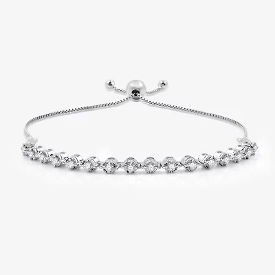Womens 1/2 CT. T.W. Lab Grown White Diamond Sterling Silver Bolo Bracelet