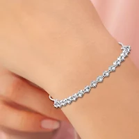 Womens 1/2 CT. T.W. Lab Grown White Diamond Sterling Silver Bolo Bracelet