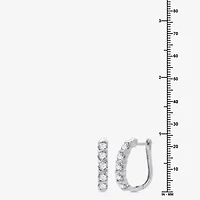 Womens 1 1/2 CT. T.W. Lab Grown White Diamond 14K Gold Over Silver Sterling Silver 23.8mm Hoop Earrings