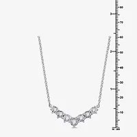Womens 1/2 CT. T.W. Lab Grown White Diamond Sterling Silver 16 1/2 Inch Pendant Necklace