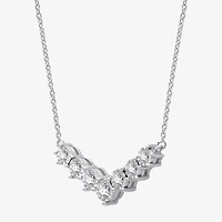 Womens 1/2 CT. T.W. Lab Grown White Diamond Sterling Silver 16 1/2 Inch Pendant Necklace