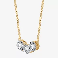 Womens 1 CT. T.W. Lab Grown White Diamond Sterling Silver 17 1/2 Inch Pendant Necklace