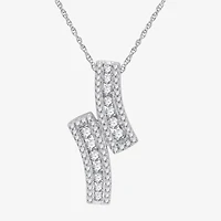 Womens 1/2 CT. T.W. Lab Grown White Diamond Sterling Silver 18 Inch Pendant Necklace