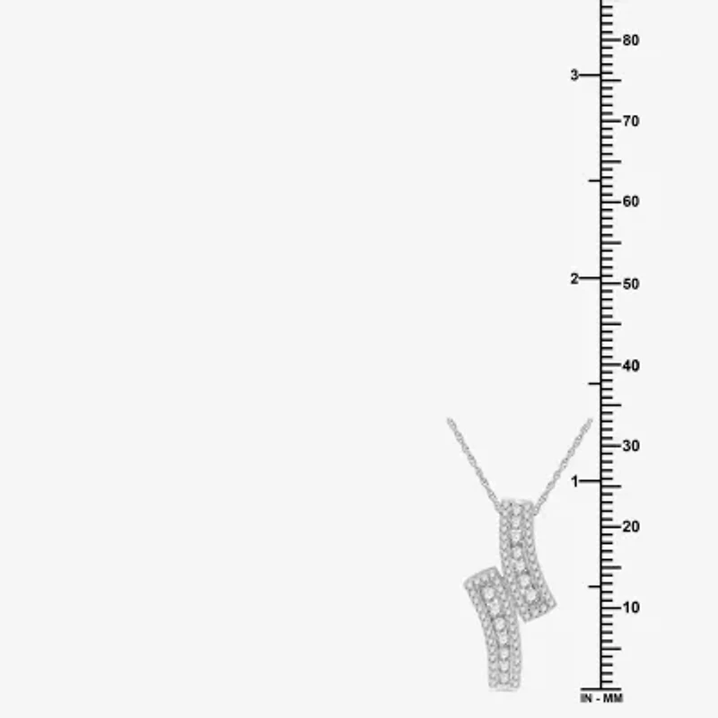 Womens 1/2 CT. T.W. Lab Grown White Diamond Sterling Silver 18 Inch Pendant Necklace