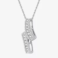 Womens 1/2 CT. T.W. Lab Grown White Diamond Sterling Silver 18 Inch Pendant Necklace