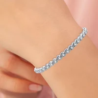 Womens 1 CT. T.W. Lab Grown White Diamond Sterling Silver 7.5 Inch Tennis Bracelet