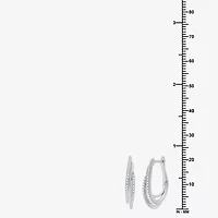 Womens 1/3 CT. T.W. Lab Grown White Diamond Sterling Silver 22.8mm Hoop Earrings