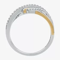 Womens 1/4 CT. T.W. Lab Grown White Diamond 14K Gold Over Silver Sterling Cocktail Ring