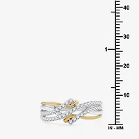 Womens 1/4 CT. T.W. Lab Grown White Diamond 14K Gold Over Silver Sterling Cocktail Ring