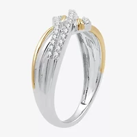 Womens 1/4 CT. T.W. Lab Grown White Diamond 14K Gold Over Silver Sterling Cocktail Ring