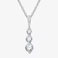 Womens 1/ CT. T.W. Lab Grown White Diamond Sterling Silver 18 Inch Pendant Necklace