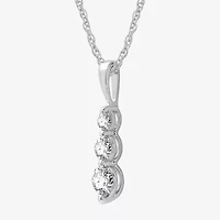 Womens 1/ CT. T.W. Lab Grown White Diamond Sterling Silver 18 Inch Pendant Necklace