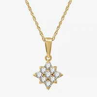 Womens 1/4 CT. T.W. Lab Grown White Diamond 14K Gold Over Silver Sterling Silver 18 Inch Pendant Necklace