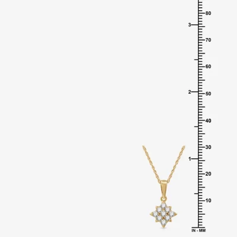 Womens 1/4 CT. T.W. Lab Grown White Diamond 14K Gold Over Silver Sterling Silver 18 Inch Pendant Necklace
