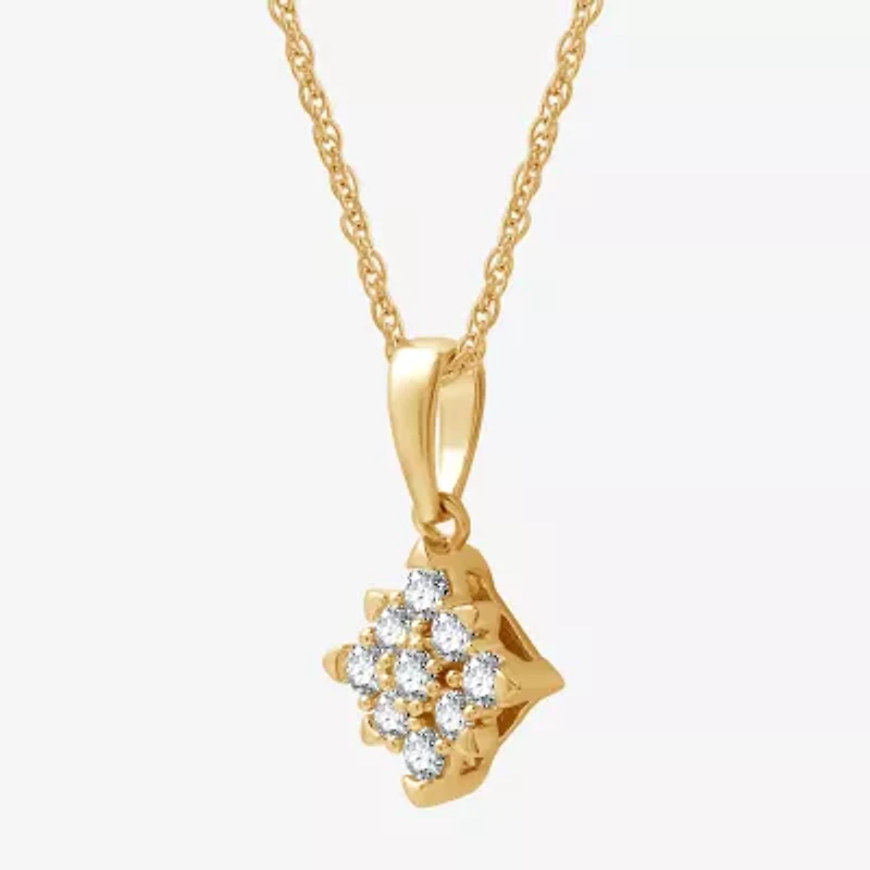 Womens 1/4 CT. T.W. Lab Grown White Diamond 14K Gold Over Silver Sterling Silver 18 Inch Pendant Necklace