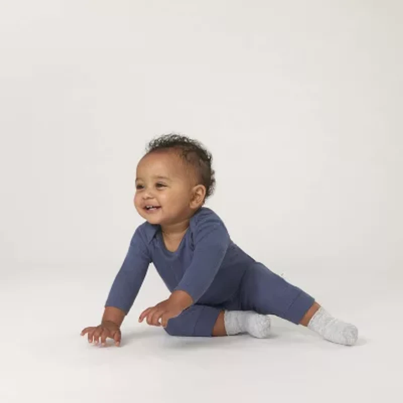 Huggies Baby Boys Crew Neck Long Sleeve Rib 2-pc. Bodysuit