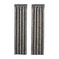 Queen Street Blythe Silver Rod Pocket Blackout Set of 2 Curtain Panel