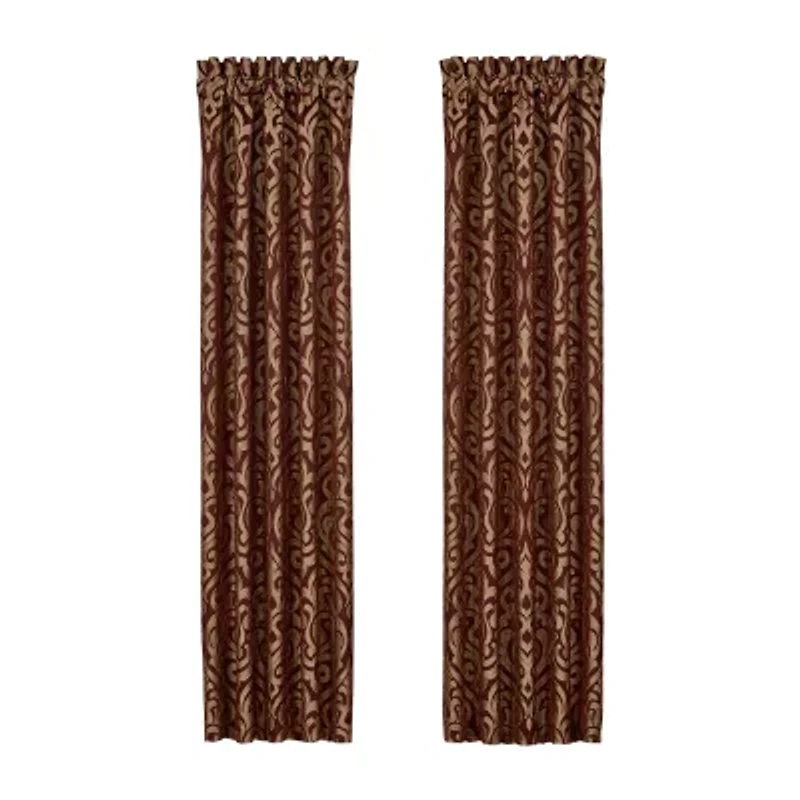 Queen Street Roman Rod Pocket Blackout Set of 2 Curtain Panel