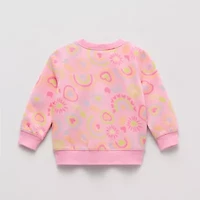 Okie Dokie Baby Girls Crew Neck Fleece Long Sleeve Sweatshirt