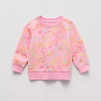 Okie Dokie Baby Girls Crew Neck Fleece Long Sleeve Sweatshirt