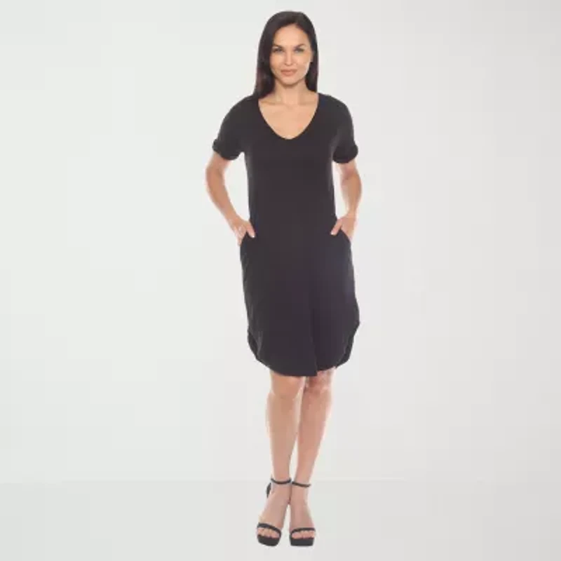 White Mark Womens Short Sleeve T-Shirt Dress