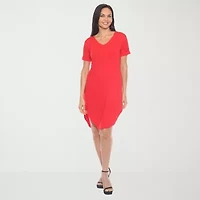White Mark Womens Short Sleeve T-Shirt Dress