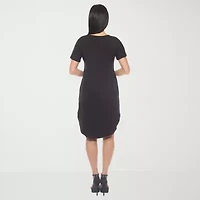 White Mark Womens Short Sleeve T-Shirt Dress