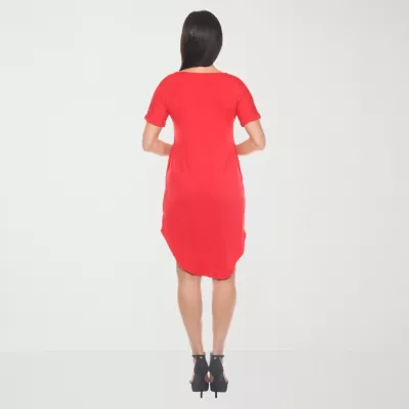 White Mark Womens Short Sleeve T-Shirt Dress
