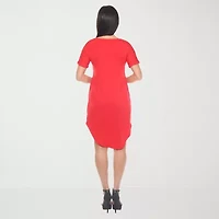 White Mark Womens Short Sleeve T-Shirt Dress