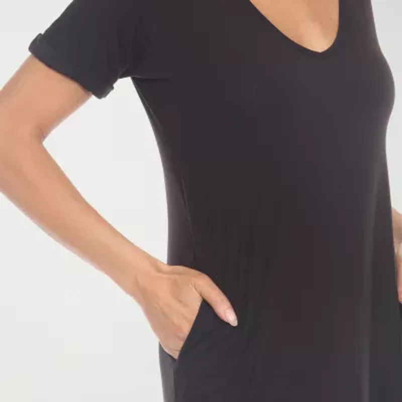 White Mark Womens Short Sleeve T-Shirt Dress